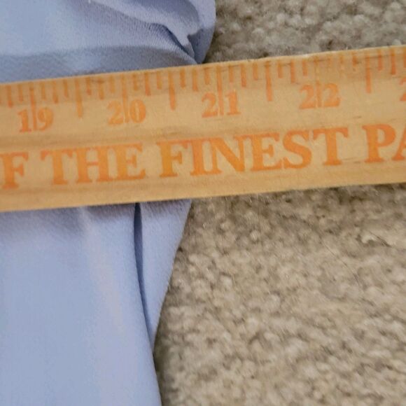 7th Avenue Top Womens L Blue Ruffle Flutter Sleeves Mock Neck Boho Cottagecore - Picture 8 of 11